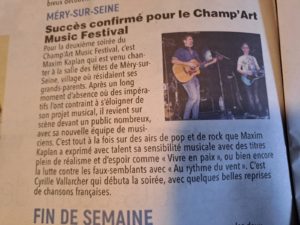 article de presse concert Champ'Art